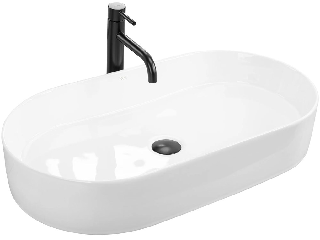 Rea Nadia, umývadlo na dosku 710x385x120 mm, biela lesklá, REA-U5801