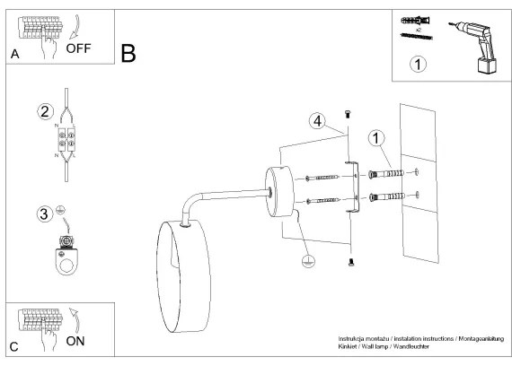 Sollux SL.1134 - Nástenná lampa TITRAN 1xE27/60W/230V biela