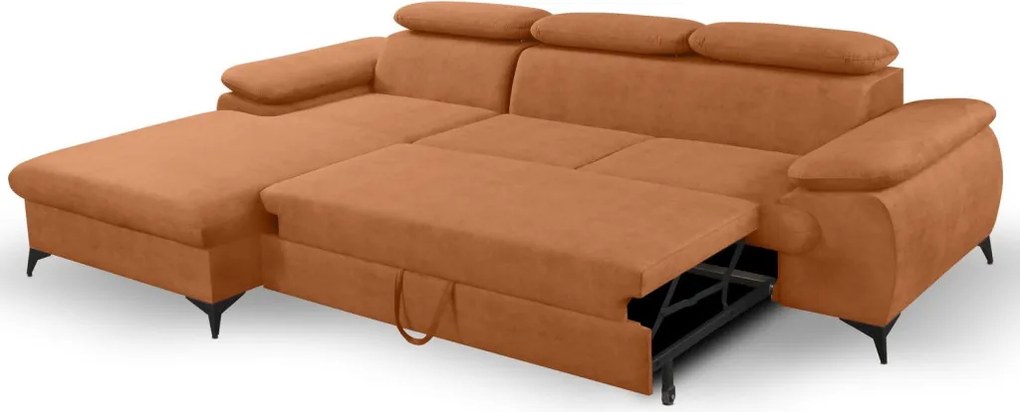 Rohová sedacia súprava Scala, hrdzavá látka, ľavý roh