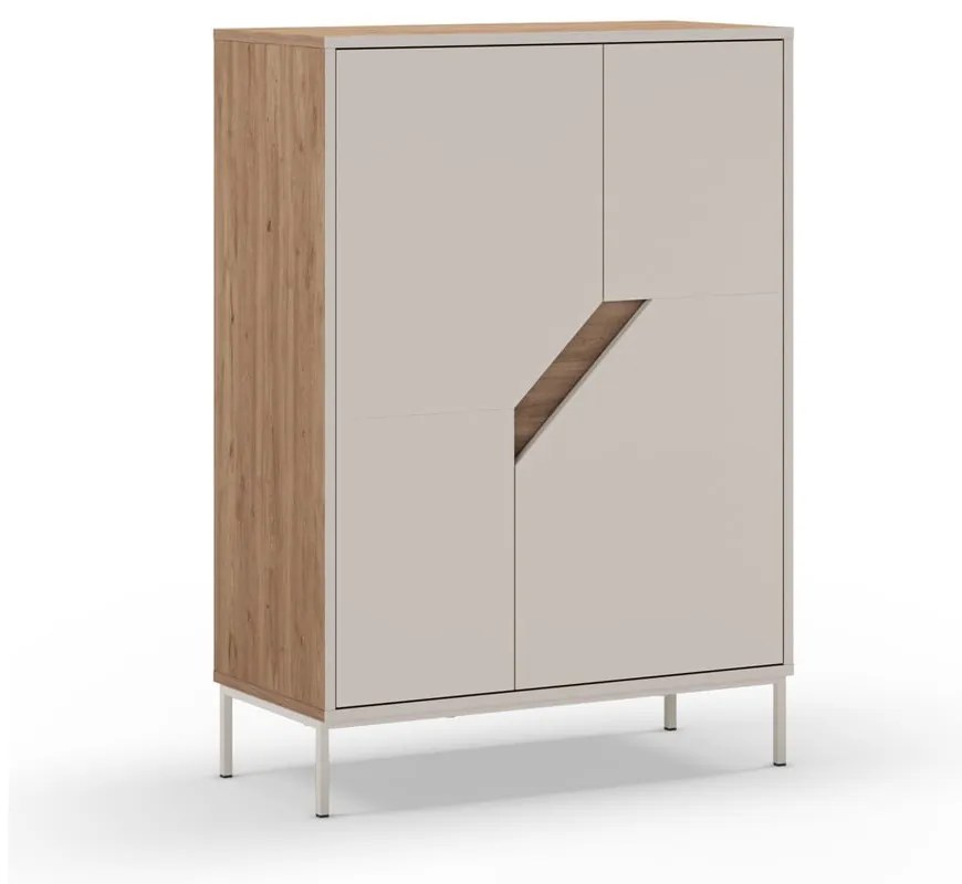 Komoda v dekore duba v krémovo-prírodnej farbe 85x120x40 cm Lilou – Marckeric