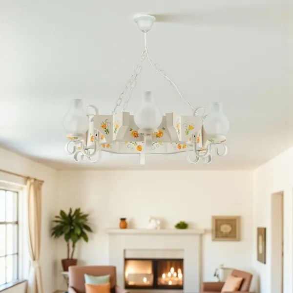 Brilagi - Luster na reťazi QUEEN 6xE14/40W/230V buk/krémová