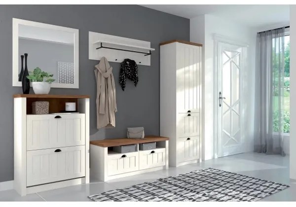 Nástenný vešiak LEMAS 40x109 cm biela