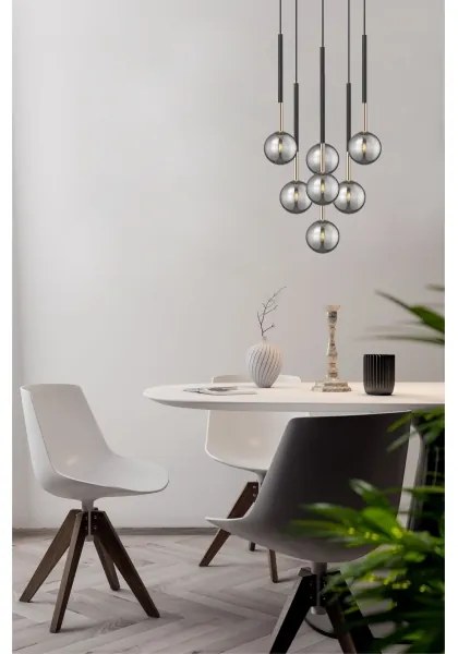 Zuma Line P0574-07F-SDFZ - Luster na lanku ARCTURUS 7xG9/4W/230V čierna