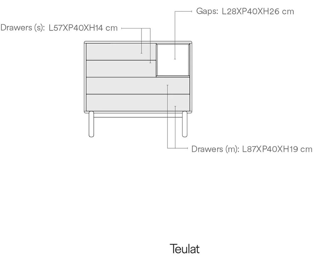 Komoda corvo krémová 40 x 90 cm MUZZA