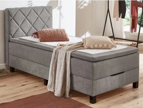 Posteľ Jeff 100x200 cm, šedá látka%