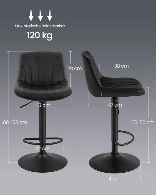 Set dvoch barových stoličiek LJB181BH01 (2ks)