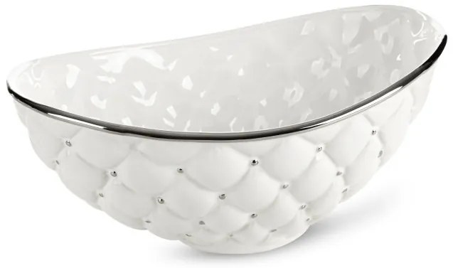 Dekoratívna misa ADORE 01 biela / strieborná