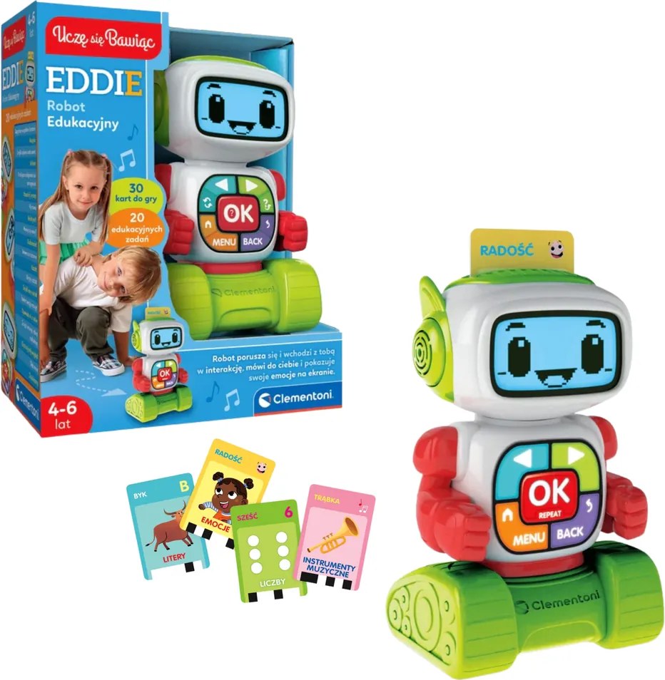 Vzdelávací robot Eddie – poľský jazyk – Učím sa hrou Clementoni 50411