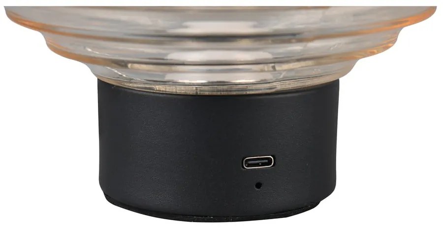 Čierno-béžová stmievateľná LED stolová lampa so skleneným tienidlom (výška 14,5 cm) Earl – Trio