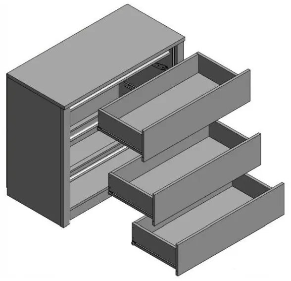 Komoda Gala nábytok MONTANA K3S lefkas ciemny/smooth grey