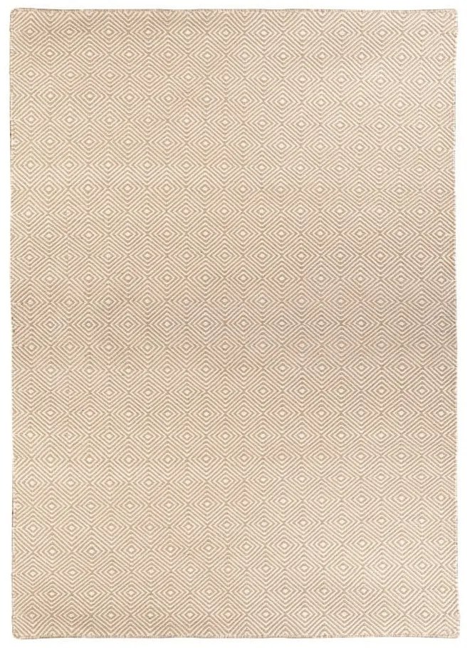 Krémovobiely obojstranný vonkajší koberec z recyklovaného plastu Green Decore Solitaire, 160 x 230 cm