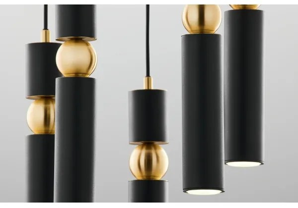 Jupiter 2014 - Luster na lanku ALAS 5xGU10/10W/230V čierna/zlatá