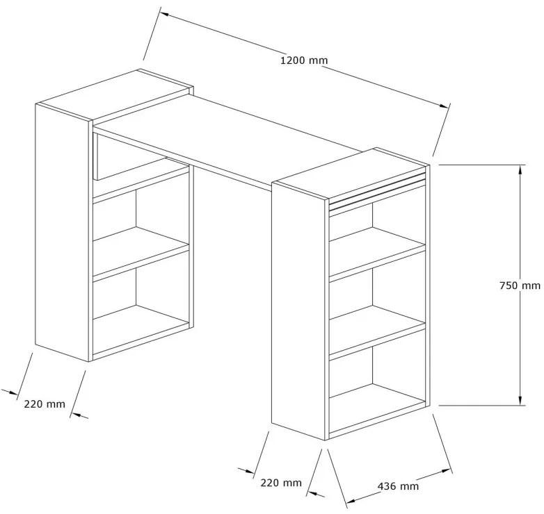 Písací stôl HANDY biely/orech