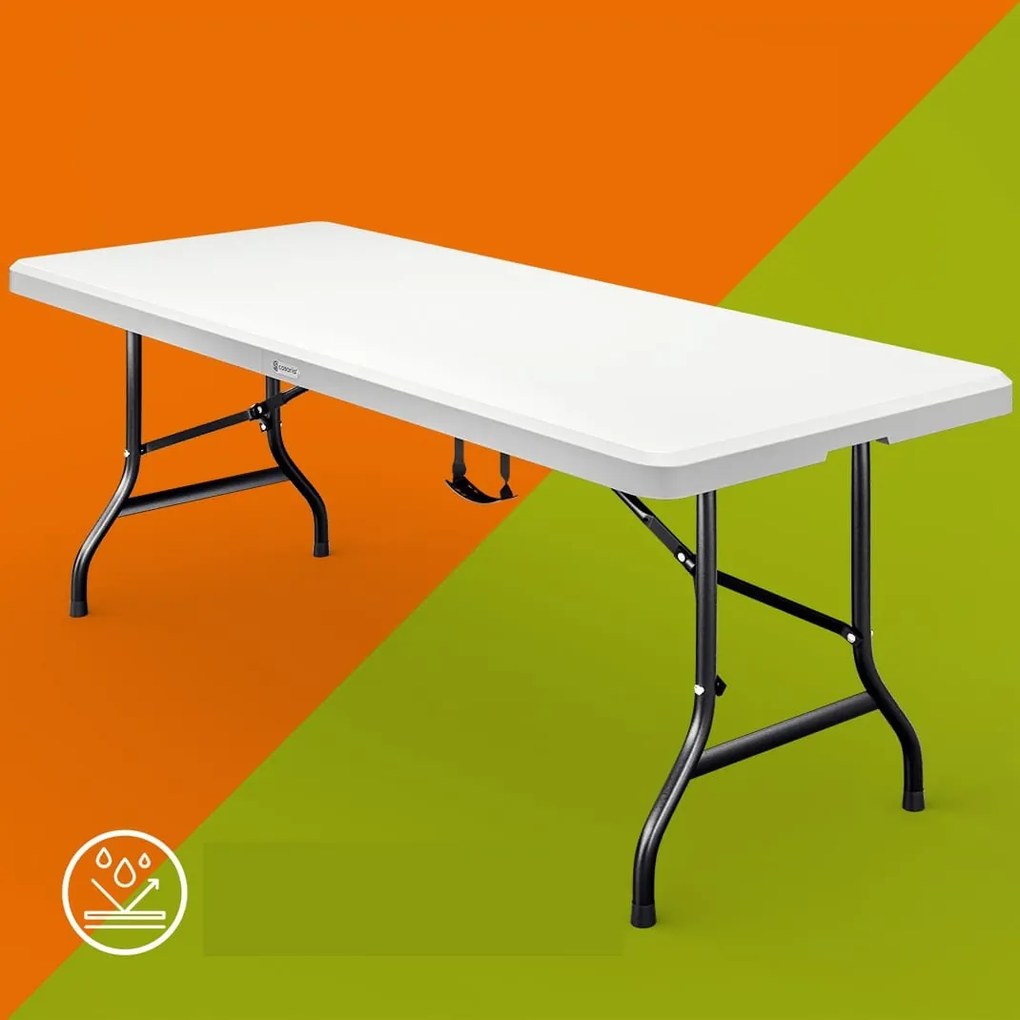 Bufetový stôl  KAMIL sklápateľný, 76x183x74cm, biela Casaria