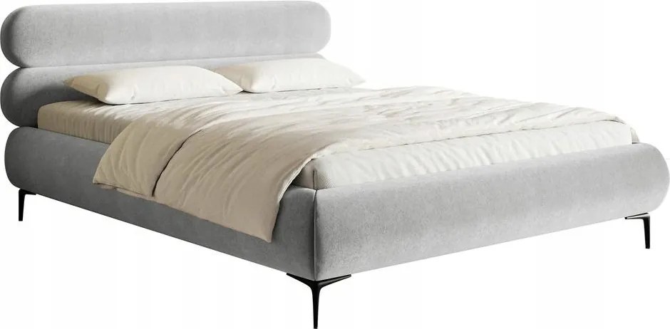 Manželská posteľ 160 cm Rirri (rošt úl. priest.) (svetlosivá čierna)
