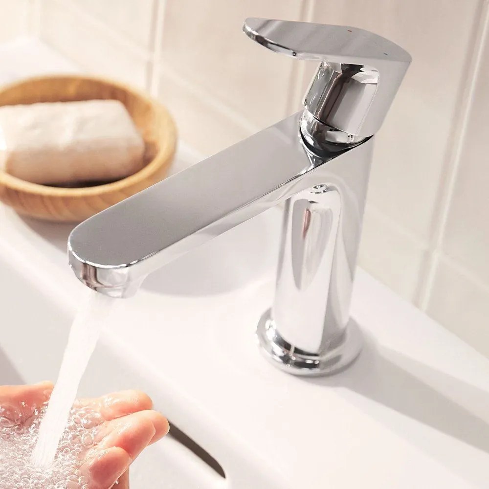 HANSGROHE Rebris S páková umývadlová batéria CoolStart s kovovou odtokovou súpravou s tiahlom, výška výtoku 109 mm, chróm, 72527000