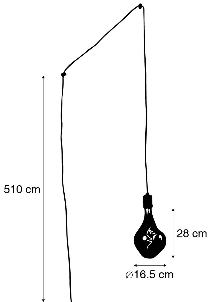 Moderné závesné svietidlo zlaté so zástrčkou vrátane stmievateľnej LED žiarovky - Cavalux