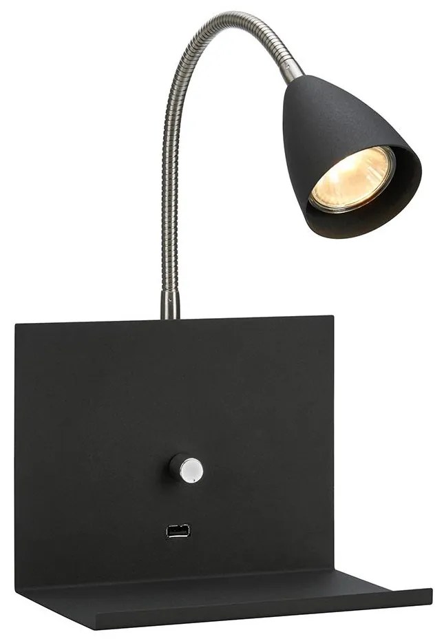 Markslöjd 107141 - Stmievateľné nástenné svietidlo s USB LOGI 1xGU10/7W/230V