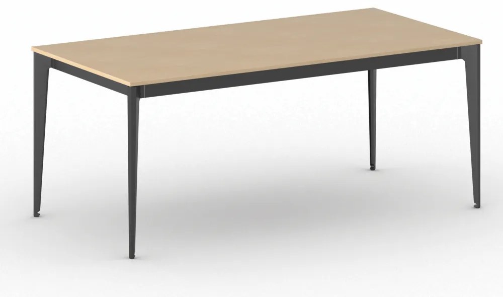 Rokovací kancelársky stôl PRIMO ACTION, 180x90 cm, čierna podnož, buk