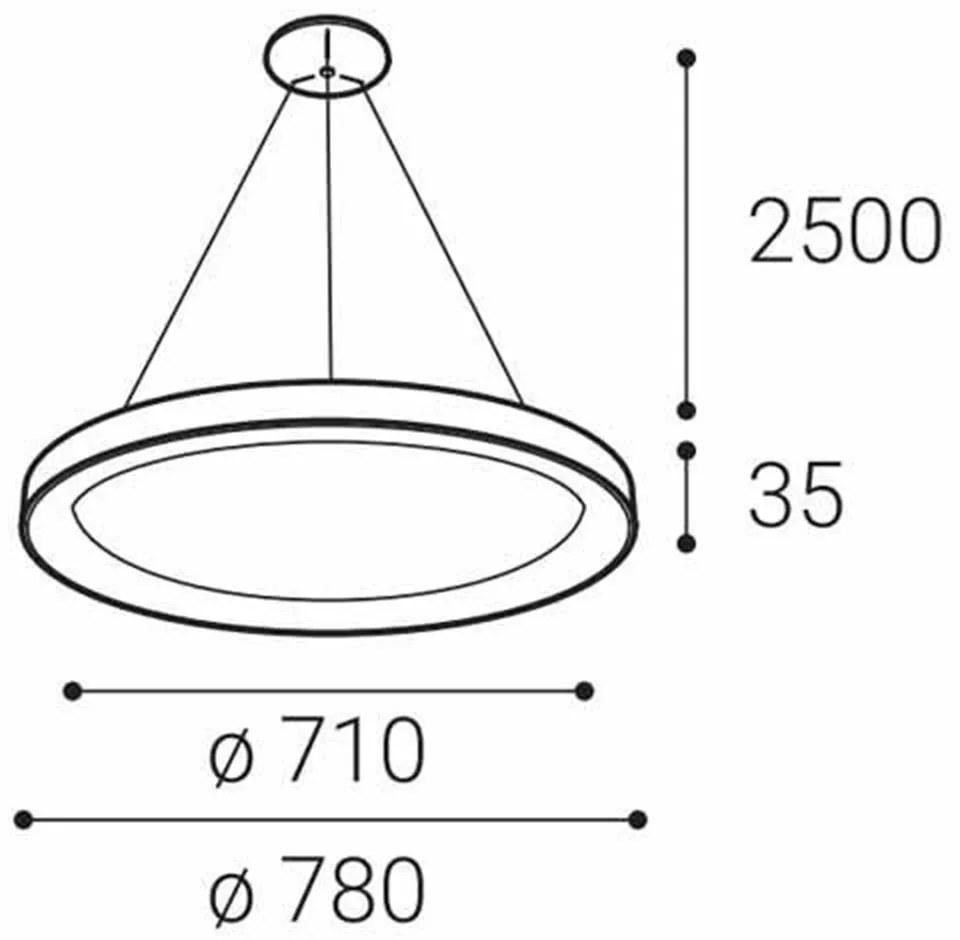 LED 2 Závesné vnútorné stropné svietidlo BELLA SLIM P.78 cm biele - TRIAC stmievanie