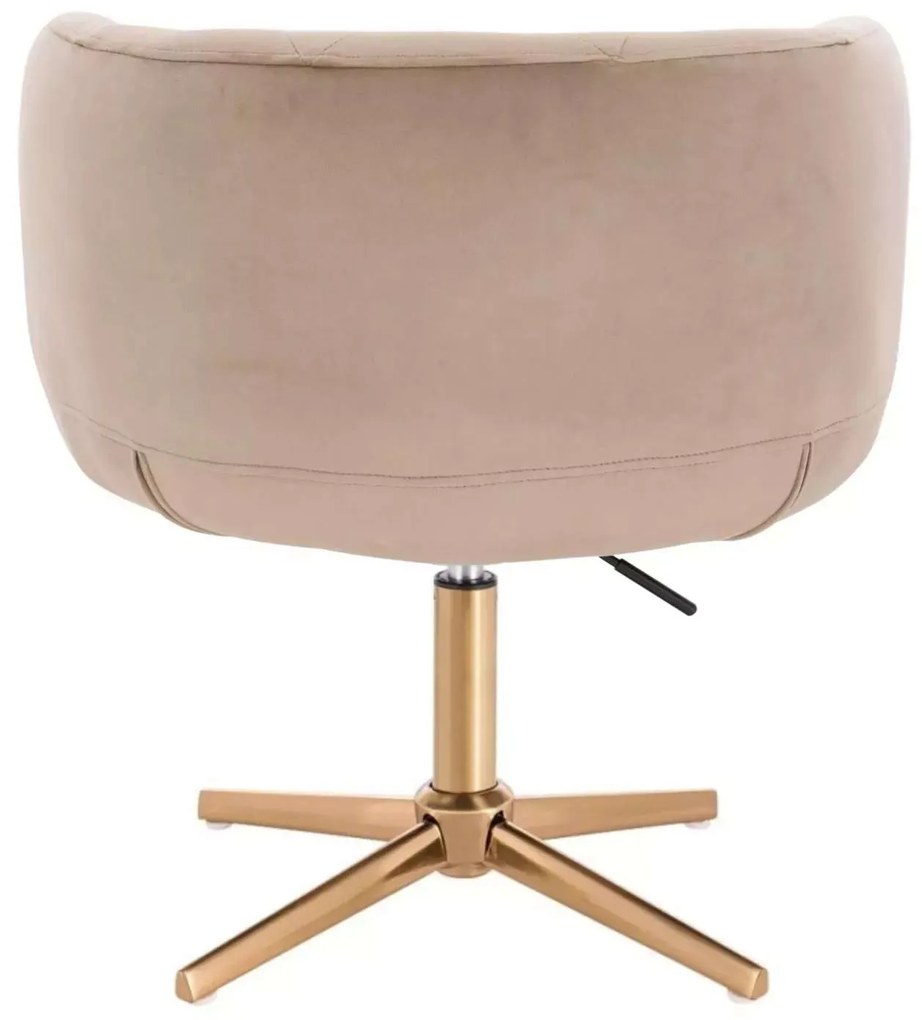LuxuryForm DESIGN Kreslo MONTANA VELUR na zlatom kríži - latte