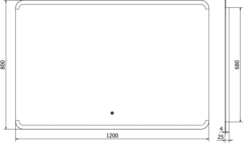 Mexen Nida podsvietené kúpeľňové zrkadlo 120 x 80 cm, LED 6000K, proti hmle - 9806-120-080-611-00