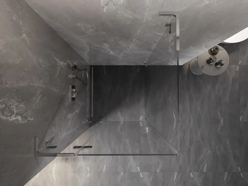 Mexen Lunar, L sklápací sprchový kút ľavý 90 x 90 cm, 8mm číre sklo, chrómový profil, 834L-090-090-01-00-L
