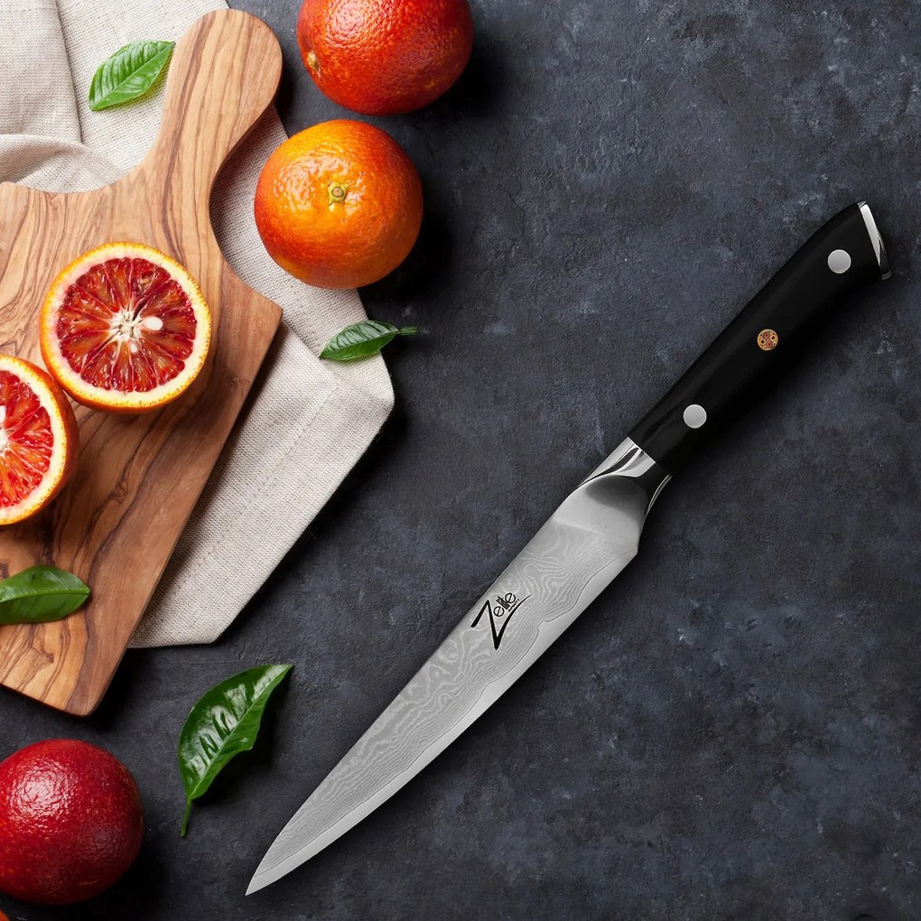 Zelite Infinity by Klarstein Alpha-Royal Japanese Series, 6" univerzálny nôž, damašková oceľ, 67 vrstiev