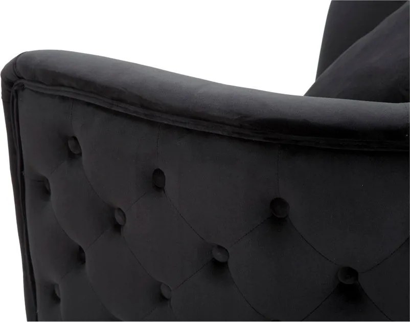 Čierne zamatové kreslo Bucarest – Mauro Ferretti