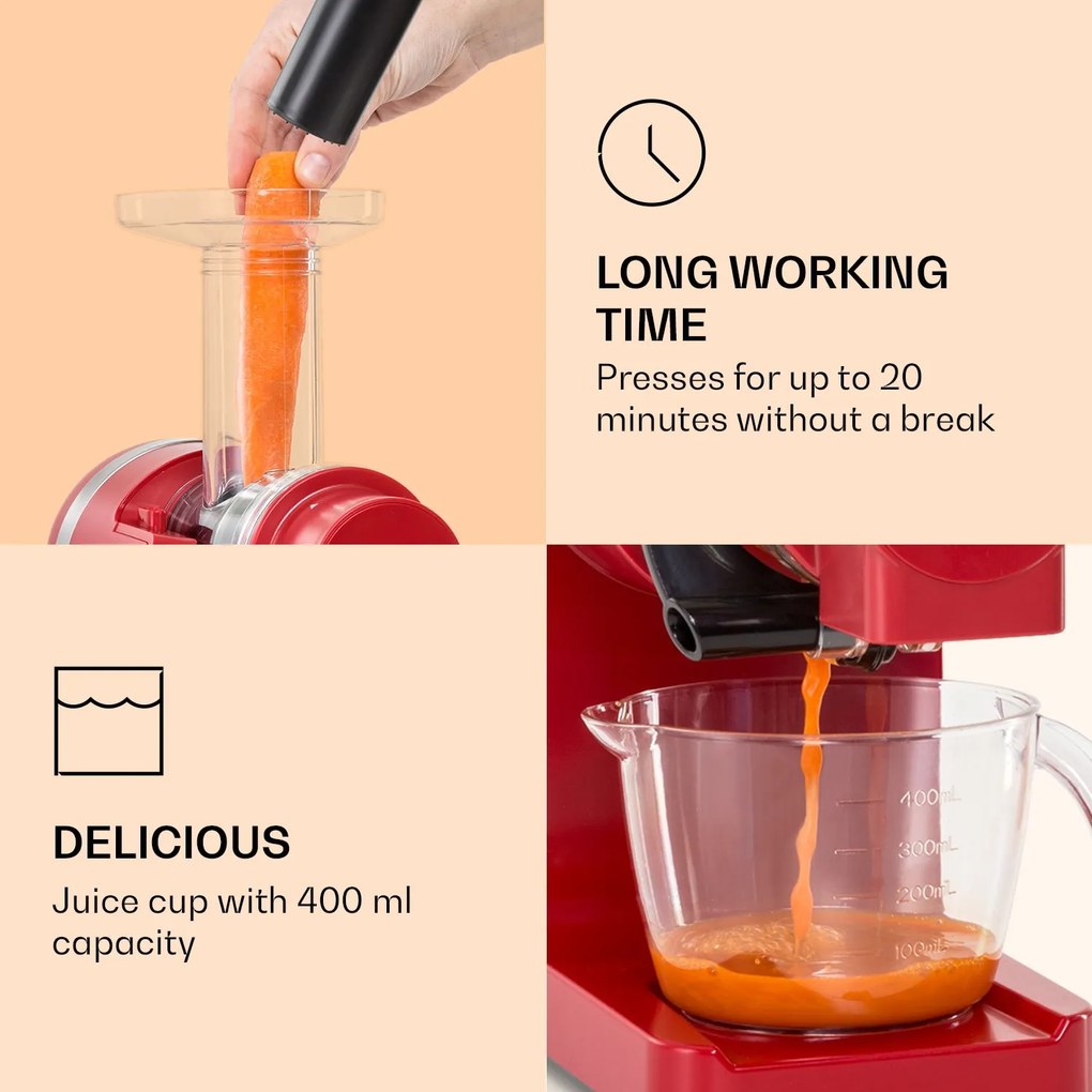 Klarstein Bella Elegance, odšťavovač, 200 W, 400 ml, bez BPA