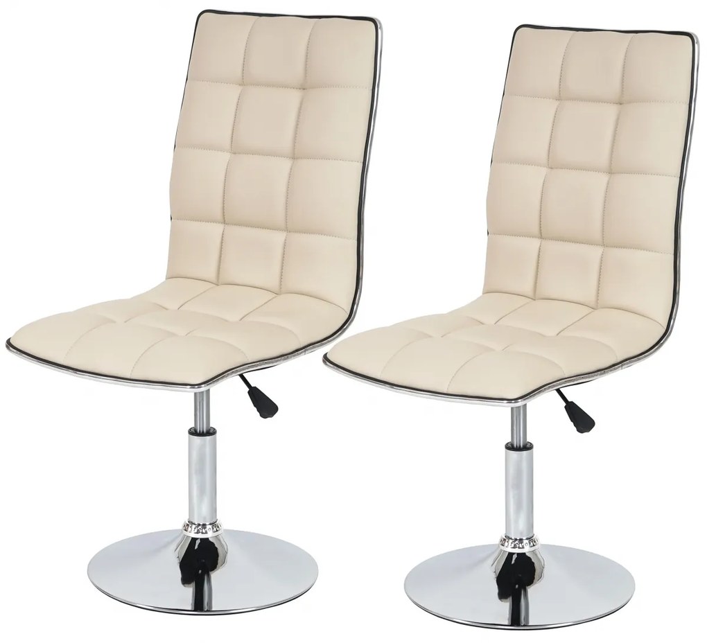 2x Jedálenská stolička C41, výškovo nastaviteľná - Krémová