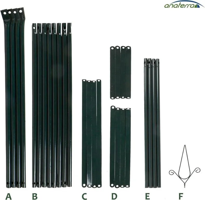 Kovová opora pre popínavé rastliny 195 cm, sada 2 ks