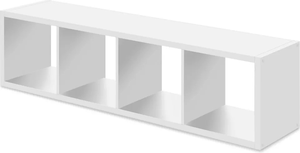 Regál Max, 4x1 priehradky, biely