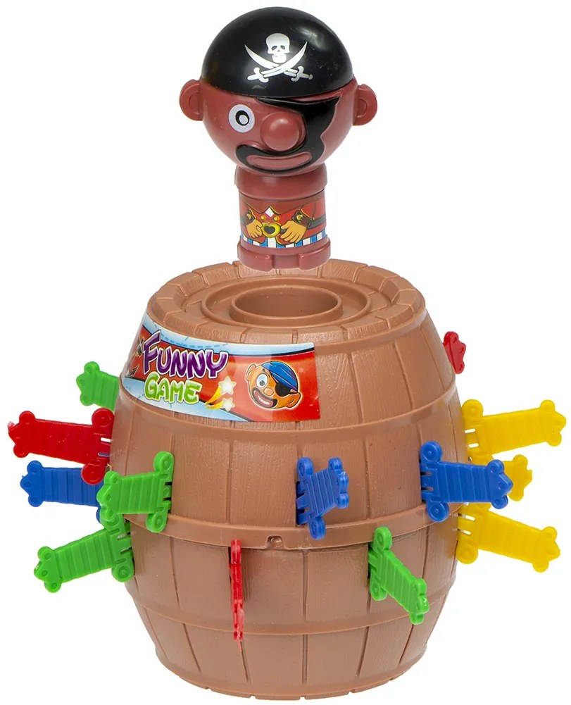 KIK Arkádová hra Mad Pirate barrel Stab the pirate 9 x 9 x 12,5 cm