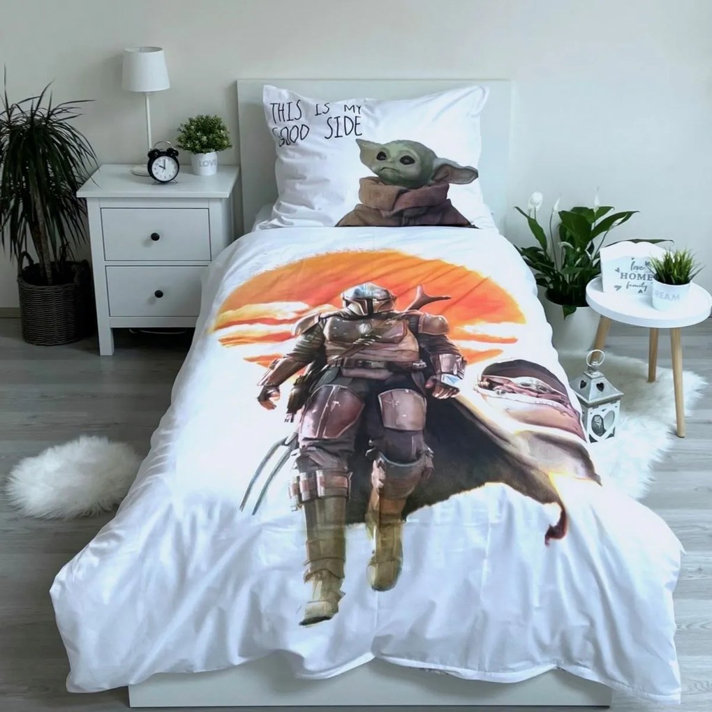 Jerry Fabrics Bavlnené obliečky Star Wars Mandalorian 02, 140 x 200 cm, 70 x 90 cm