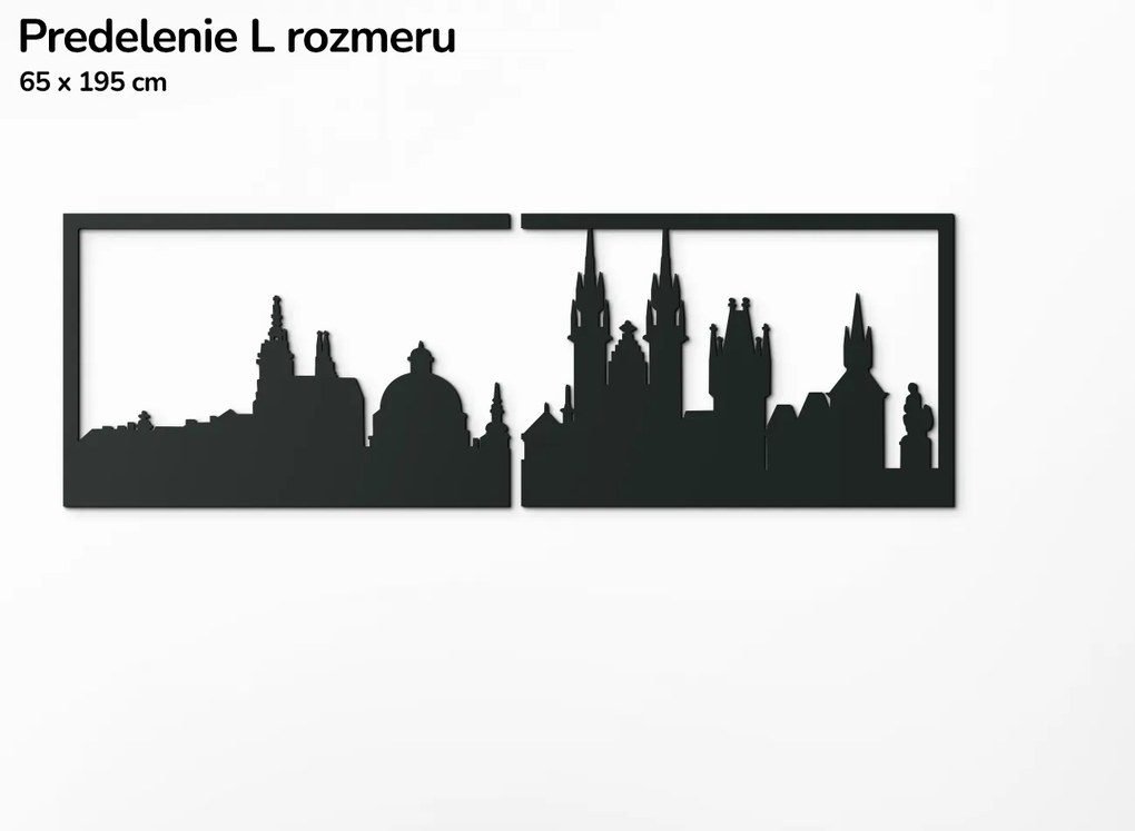 drevko Obraz Praha panoráma Rozmer obrazu: 29,5 x 89 cm, Farba dekorácie: Čierna