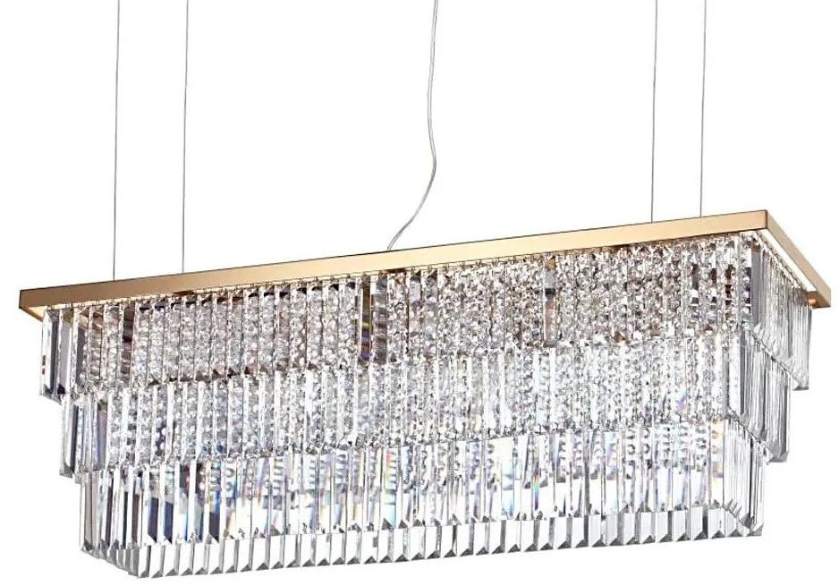 Ideal Lux - Krištáľový luster na lanku MARTINEZ 8xE14/40W/230V zlatá