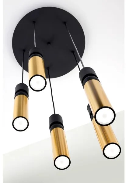 Jupiter 2017 - Luster na lanku ALAS 5xGU10/10W/230V zlatá/čierna