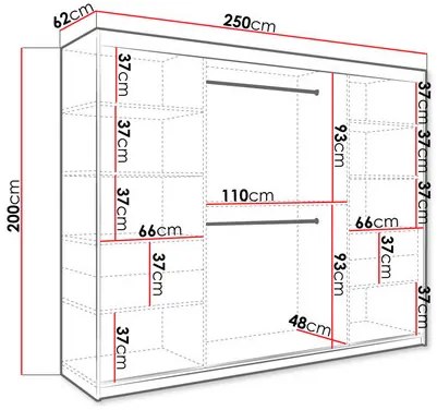 Šatníková skriňa Nona T1 (čierna + čierny mramor). Vlastná spoľahlivá doprava až k Vám domov. 1122737