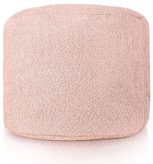 Taburetka Cilindro pudrovo ružová bouclé