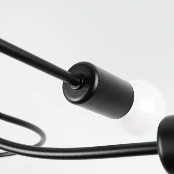 Sollux SL.1455 - Luster na tyči LEVAR 4xE27/15W/230V čierna