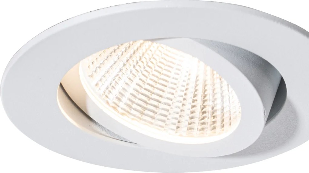 Sada 6 zapustených bodových svetiel biela 6,8 cm vrátane LED 750 lm stmievateľné IP23 - Gaius