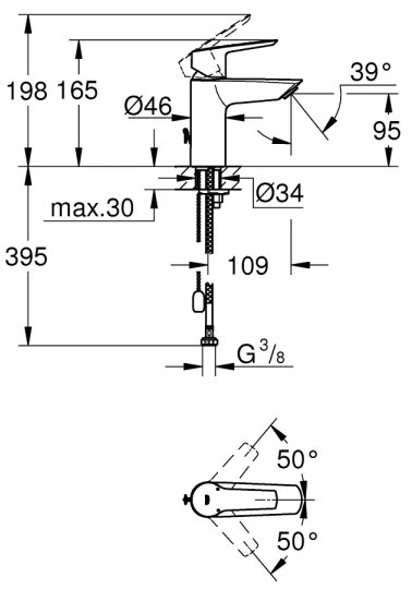 GROHE 32277002 - Umývadlová batéria START veľkosť S lesklý chróm