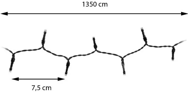 Vánoční světelný LED řetěz Decor II 13,5 m vícebarevný