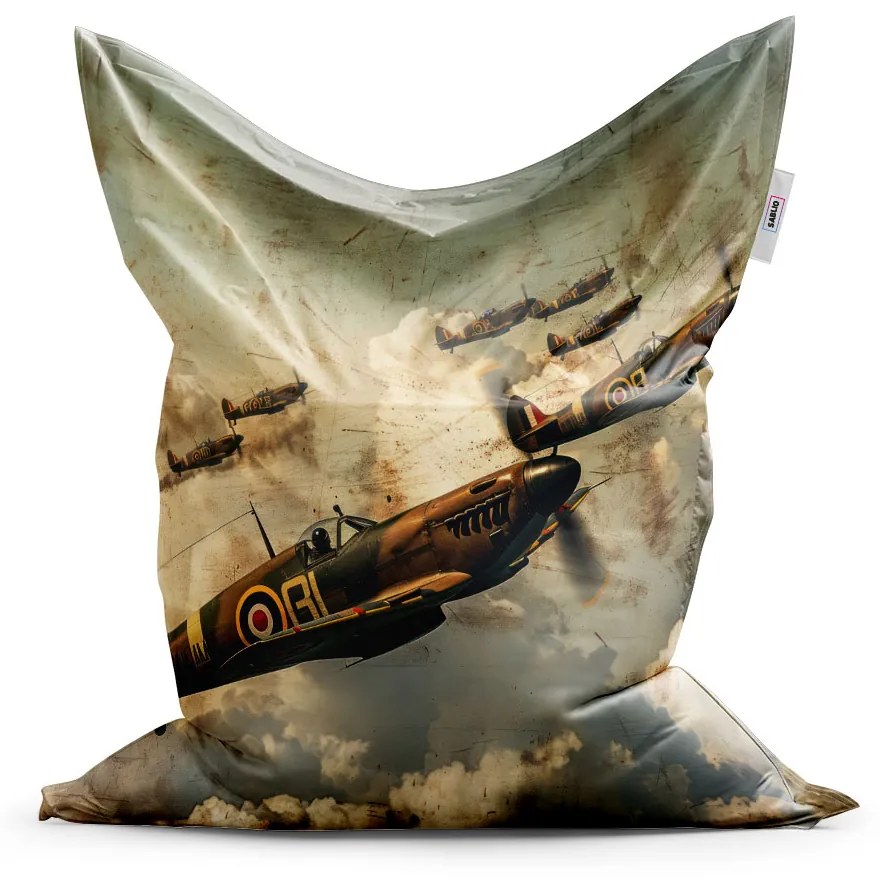 Sablio Sedací vak Stíhačky Spitfire v leteckej bitke - 150x100 cm