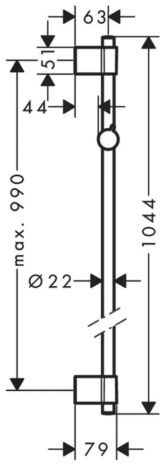 Hansgrohe Unica, Varia sprchová tyč 1050 mm, chrómová, HAN-27356000
