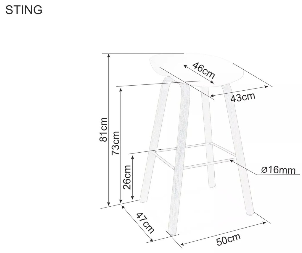 Barová židle STING 81 cm bílá