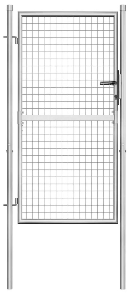 vidaXL Záhradná brána, pozinkovaná oceľ 105x200 cm, strieborná