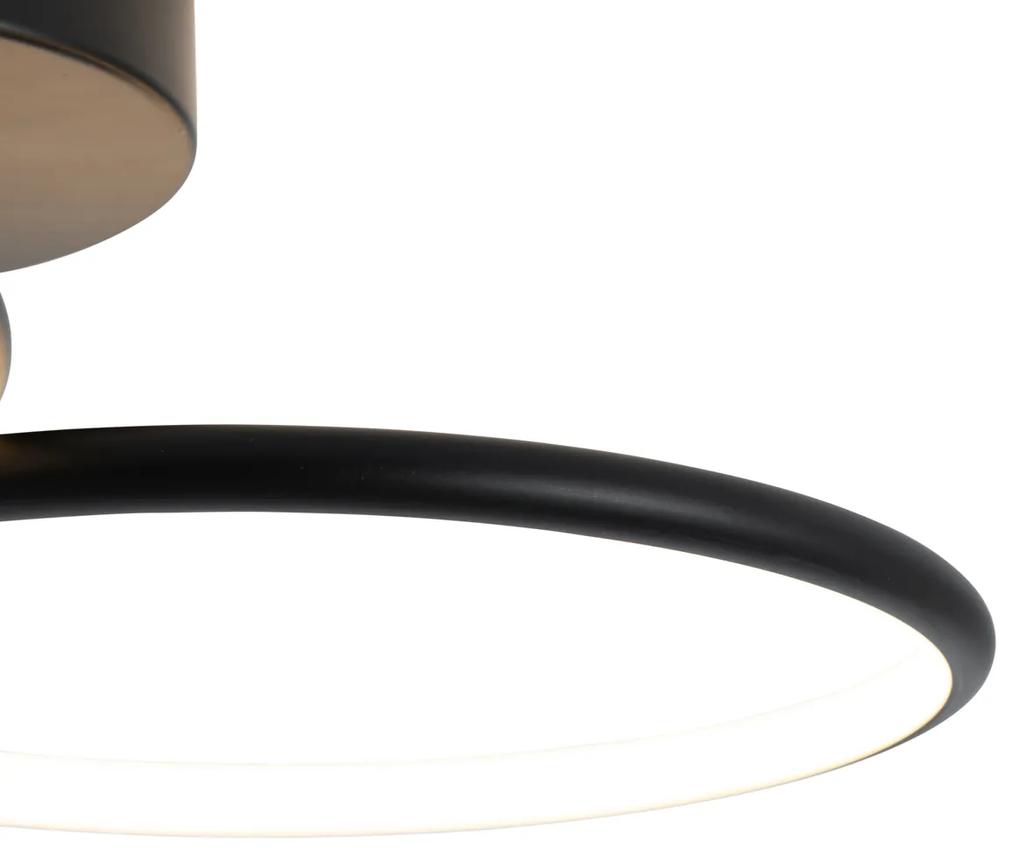 Stropné svietidlo čierne vrátane LED 3-stupňového stmievateľného 2-svetla - Joaniqa