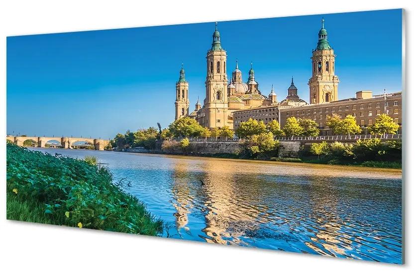 Sklenený obraz Španielsko Katedrála rieky 100x50 cm